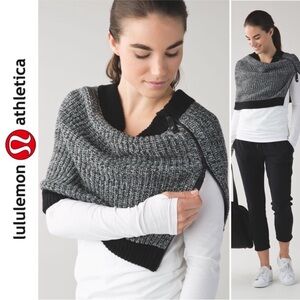 Lululemon Falling Freely 100% merino wool heathered knit neck warmer zipper - OS